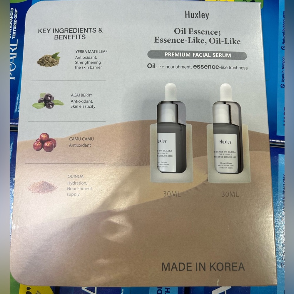 Huxley premium face serum  1oz + 1 oz pack made in Korea new sealed